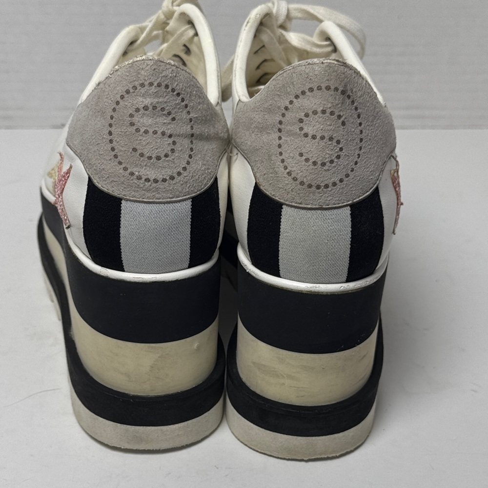 STELLA MCCARTNEY Women's Elyse Faux Leather Glitter Star Platform Sneaker‎ 37 - Picture 4 of 16